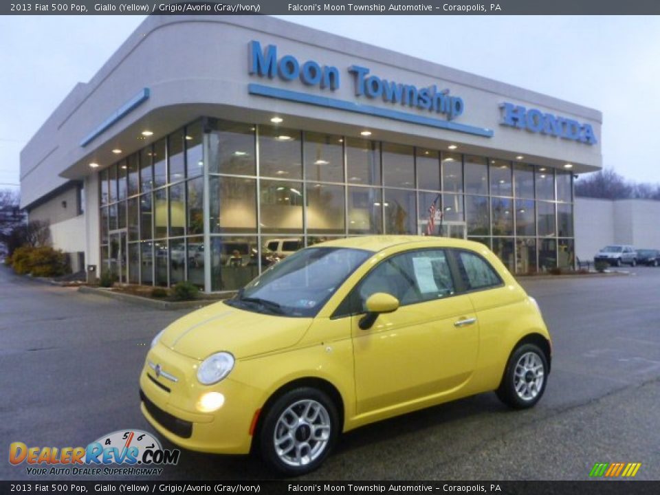 2013 Fiat 500 Pop Giallo (Yellow) / Grigio/Avorio (Gray/Ivory) Photo #1