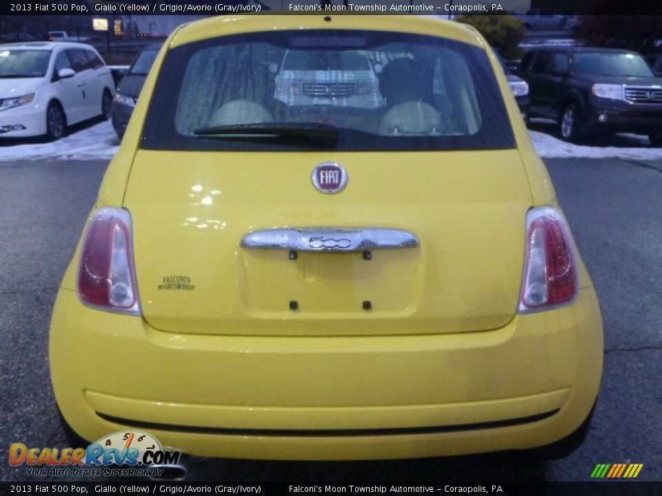 2013 Fiat 500 Pop Giallo (Yellow) / Grigio/Avorio (Gray/Ivory) Photo #4