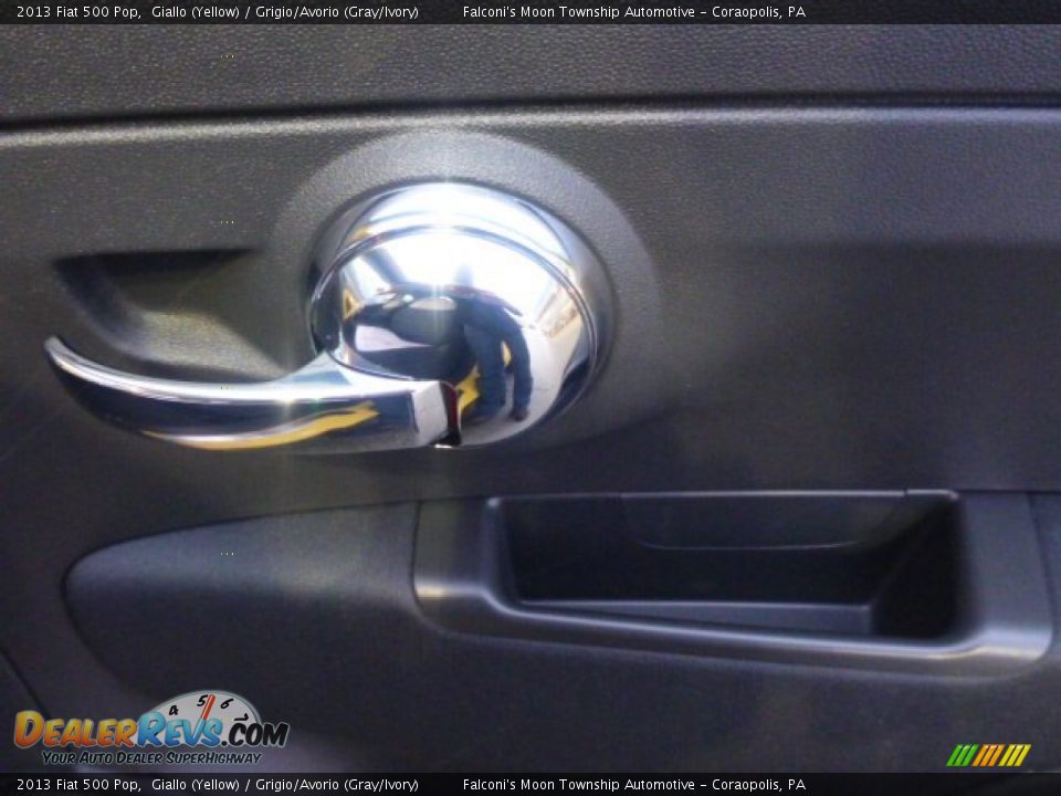 2013 Fiat 500 Pop Giallo (Yellow) / Grigio/Avorio (Gray/Ivory) Photo #8