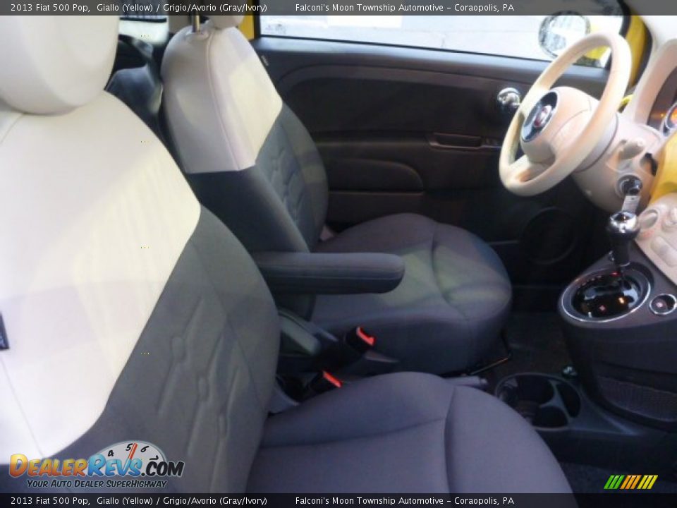2013 Fiat 500 Pop Giallo (Yellow) / Grigio/Avorio (Gray/Ivory) Photo #10