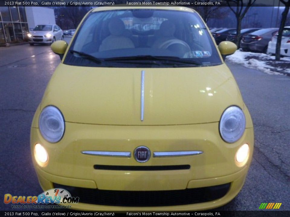 2013 Fiat 500 Pop Giallo (Yellow) / Grigio/Avorio (Gray/Ivory) Photo #13