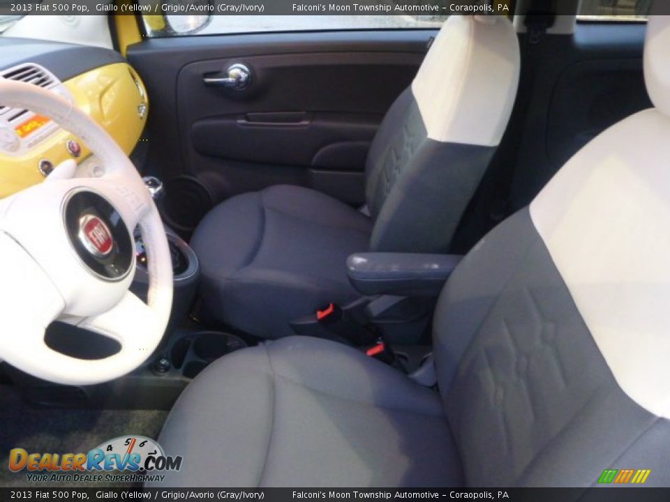 2013 Fiat 500 Pop Giallo (Yellow) / Grigio/Avorio (Gray/Ivory) Photo #15