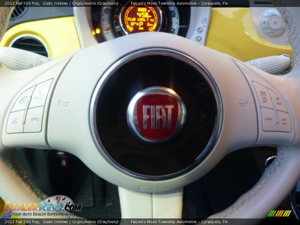 2013 Fiat 500 Pop Giallo (Yellow) / Grigio/Avorio (Gray/Ivory) Photo #19