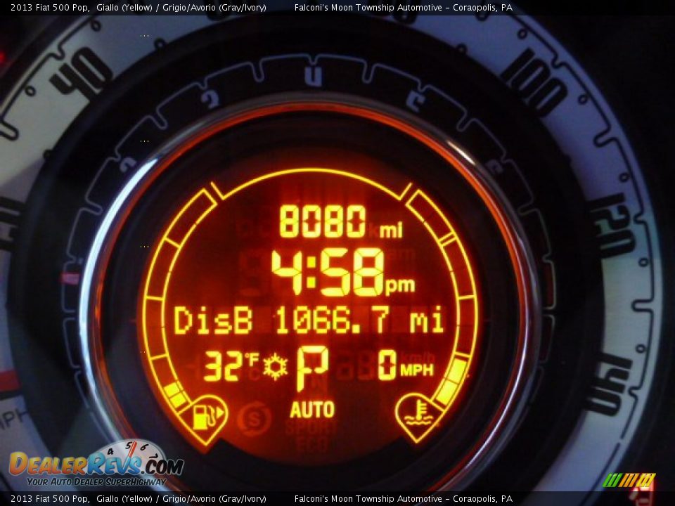 2013 Fiat 500 Pop Giallo (Yellow) / Grigio/Avorio (Gray/Ivory) Photo #24