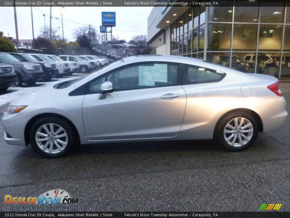 2012 Honda Civic EX Coupe Alabaster Silver Metallic / Stone Photo #2