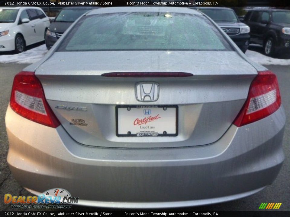 2012 Honda Civic EX Coupe Alabaster Silver Metallic / Stone Photo #4