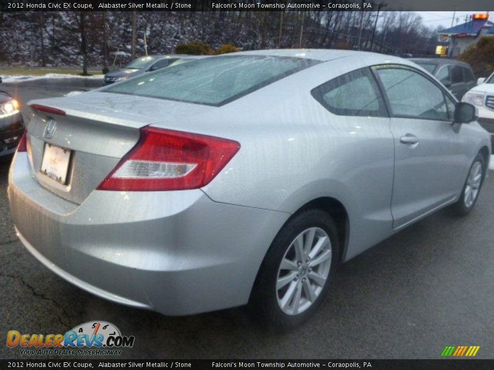 2012 Honda Civic EX Coupe Alabaster Silver Metallic / Stone Photo #5