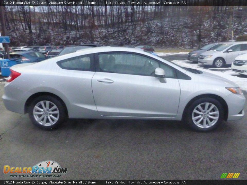 2012 Honda Civic EX Coupe Alabaster Silver Metallic / Stone Photo #6