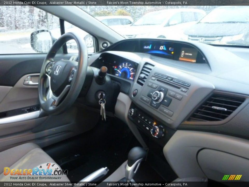2012 Honda Civic EX Coupe Alabaster Silver Metallic / Stone Photo #8