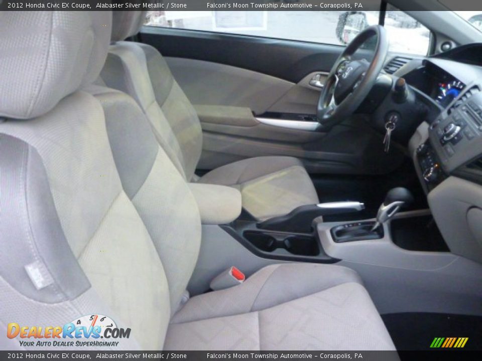 2012 Honda Civic EX Coupe Alabaster Silver Metallic / Stone Photo #9