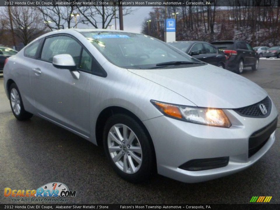 2012 Honda Civic EX Coupe Alabaster Silver Metallic / Stone Photo #11
