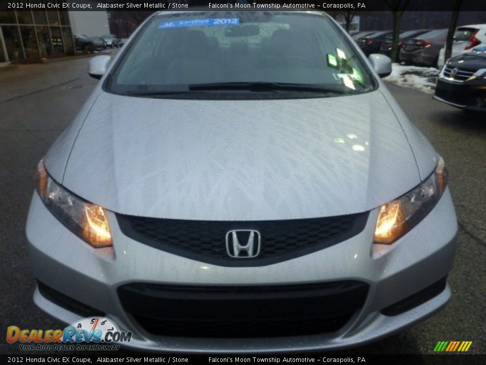 2012 Honda Civic EX Coupe Alabaster Silver Metallic / Stone Photo #12