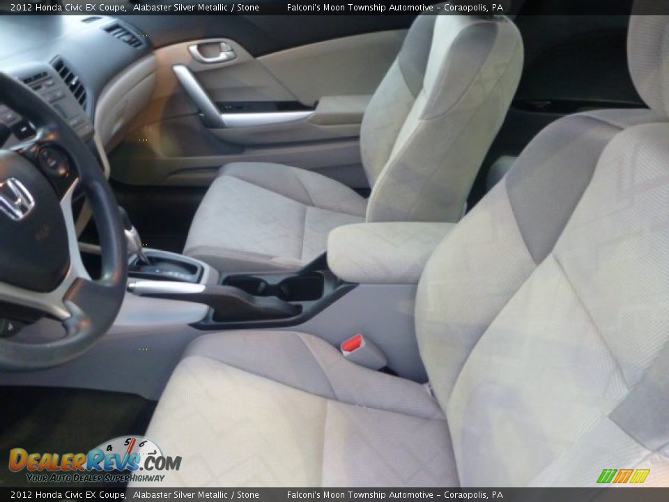 2012 Honda Civic EX Coupe Alabaster Silver Metallic / Stone Photo #14