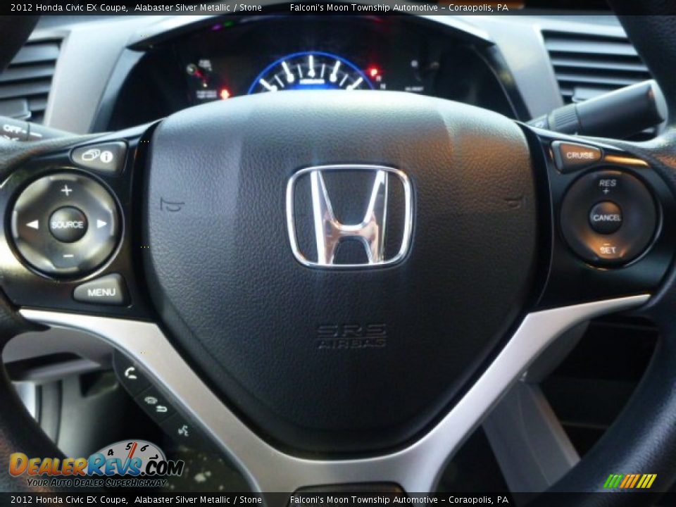 2012 Honda Civic EX Coupe Alabaster Silver Metallic / Stone Photo #20