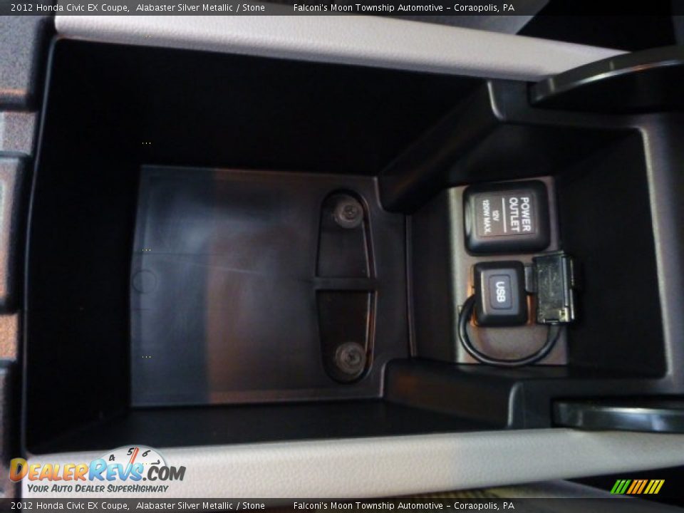 2012 Honda Civic EX Coupe Alabaster Silver Metallic / Stone Photo #22