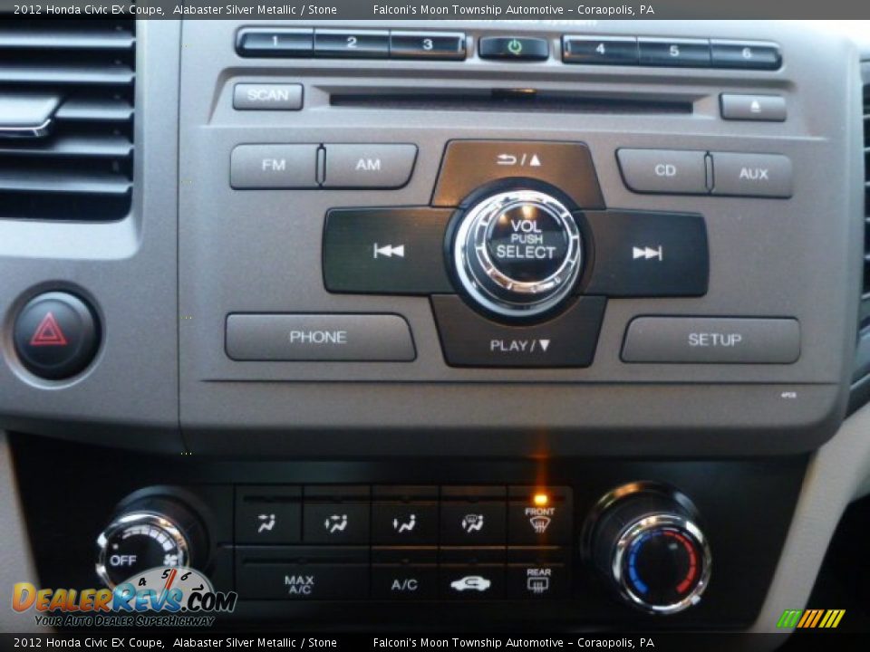 2012 Honda Civic EX Coupe Alabaster Silver Metallic / Stone Photo #23