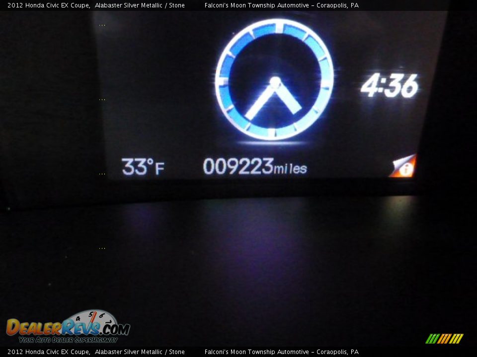 2012 Honda Civic EX Coupe Alabaster Silver Metallic / Stone Photo #24