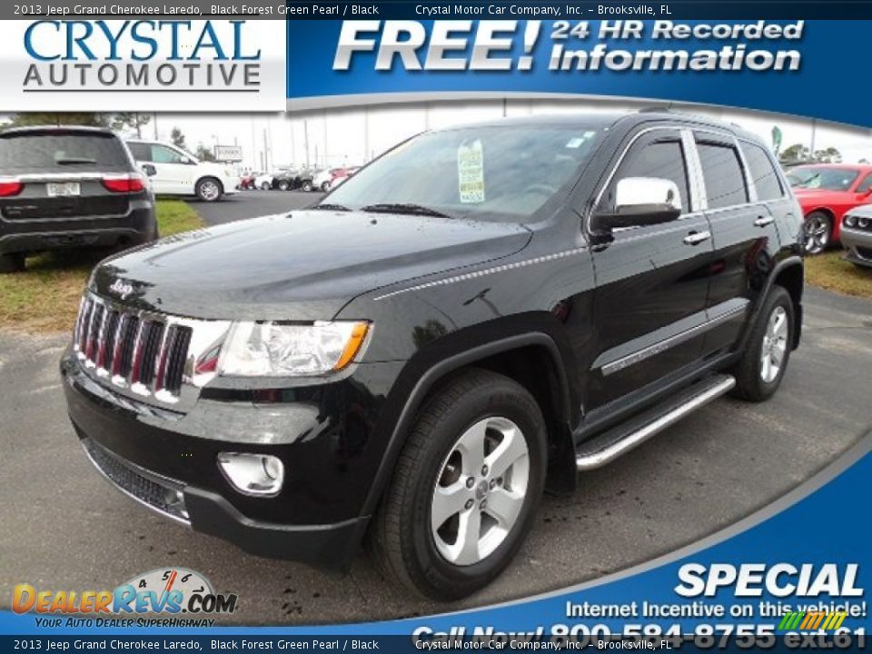 2013 Jeep Grand Cherokee Laredo Black Forest Green Pearl / Black Photo #1