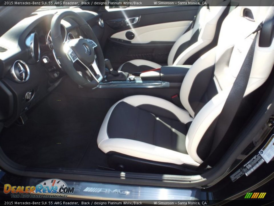 designo Platinum White/Black Interior - 2015 Mercedes-Benz SLK 55 AMG Roadster Photo #5