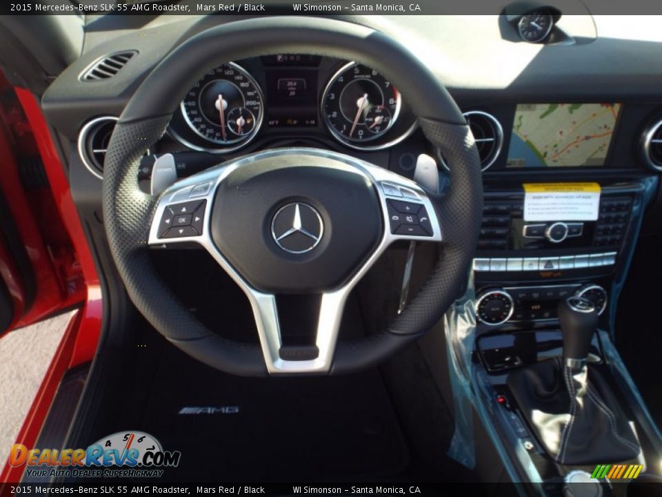 2015 Mercedes-Benz SLK 55 AMG Roadster Steering Wheel Photo #6
