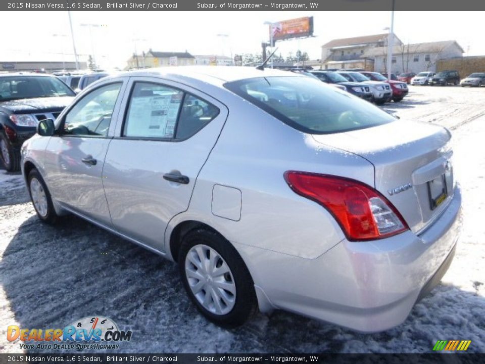 2015 Nissan Versa 1.6 S Sedan Brilliant Silver / Charcoal Photo #5