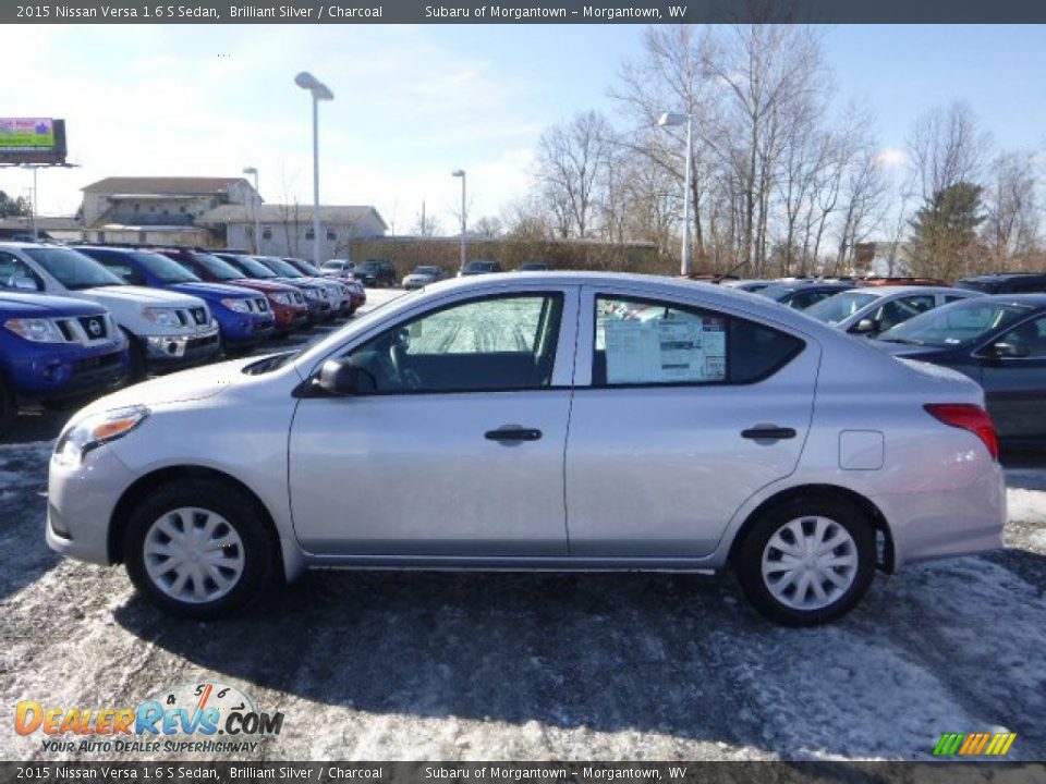 2015 Nissan Versa 1.6 S Sedan Brilliant Silver / Charcoal Photo #6