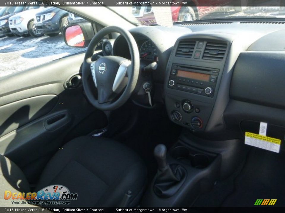 2015 Nissan Versa 1.6 S Sedan Brilliant Silver / Charcoal Photo #11