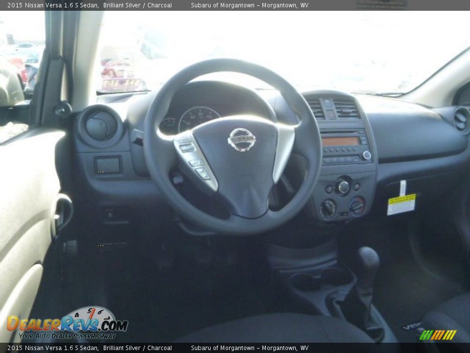 2015 Nissan Versa 1.6 S Sedan Brilliant Silver / Charcoal Photo #14