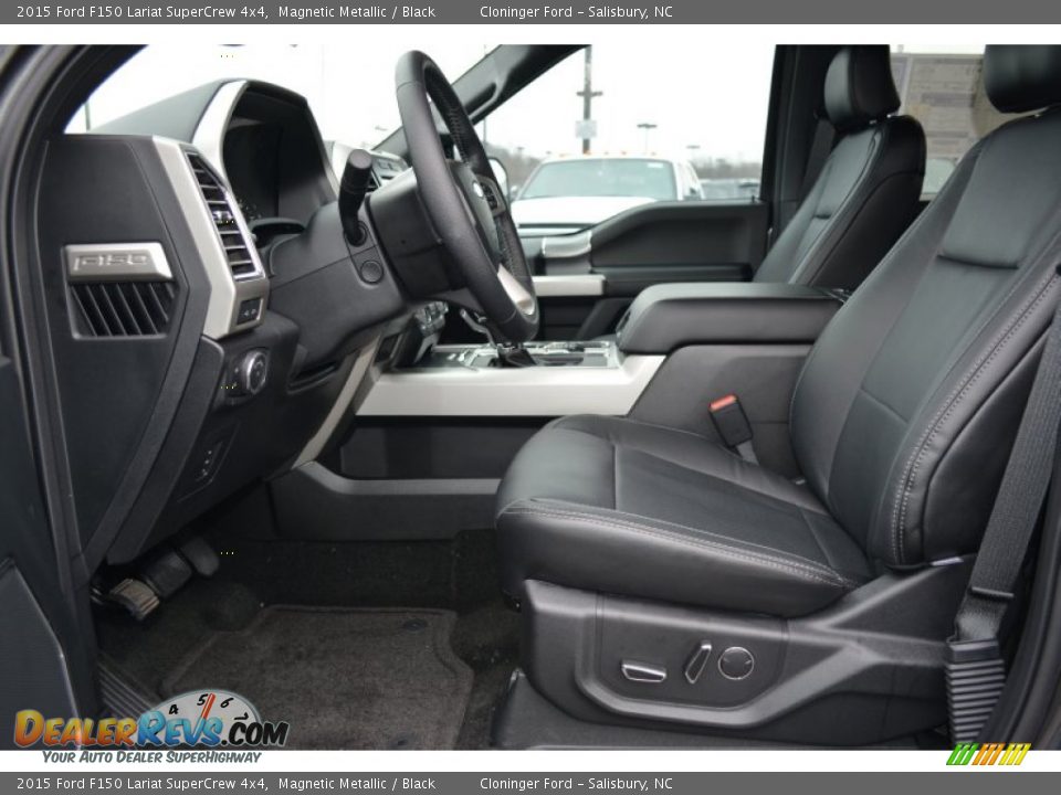 Black Interior - 2015 Ford F150 Lariat SuperCrew 4x4 Photo #6
