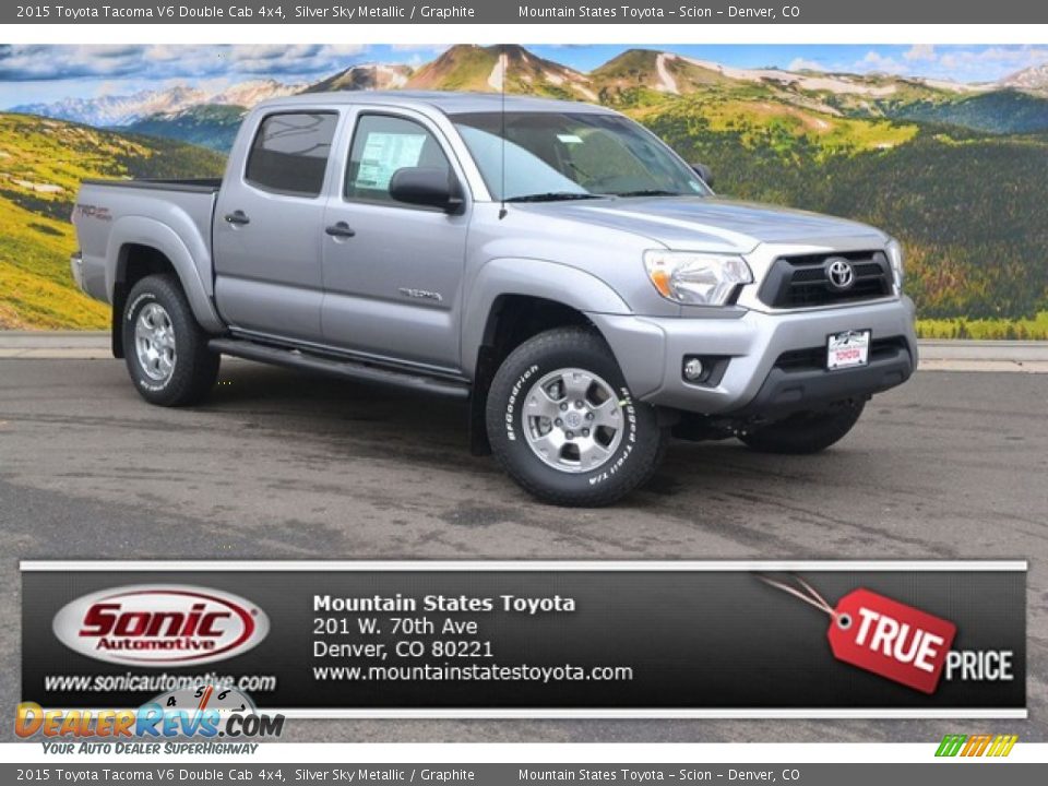 2015 Toyota Tacoma V6 Double Cab 4x4 Silver Sky Metallic / Graphite Photo #1