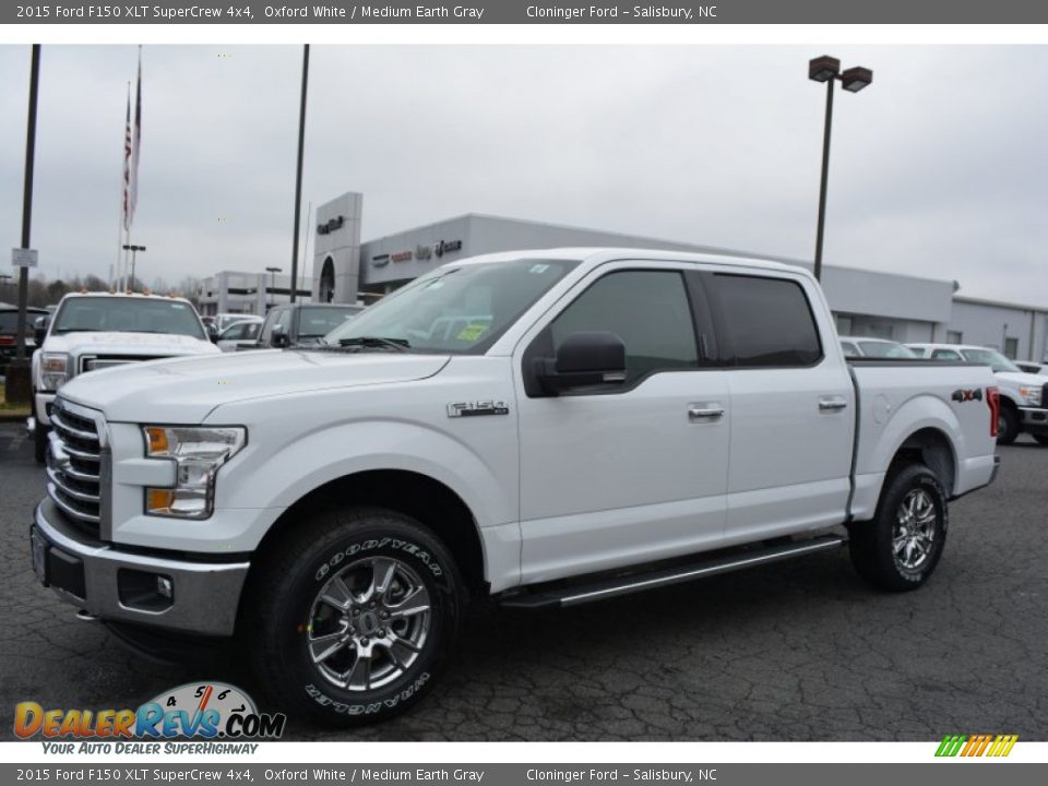 2015 Ford F150 XLT SuperCrew 4x4 Oxford White / Medium Earth Gray Photo #3