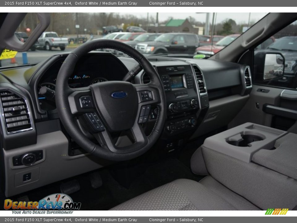 2015 Ford F150 XLT SuperCrew 4x4 Oxford White / Medium Earth Gray Photo #7