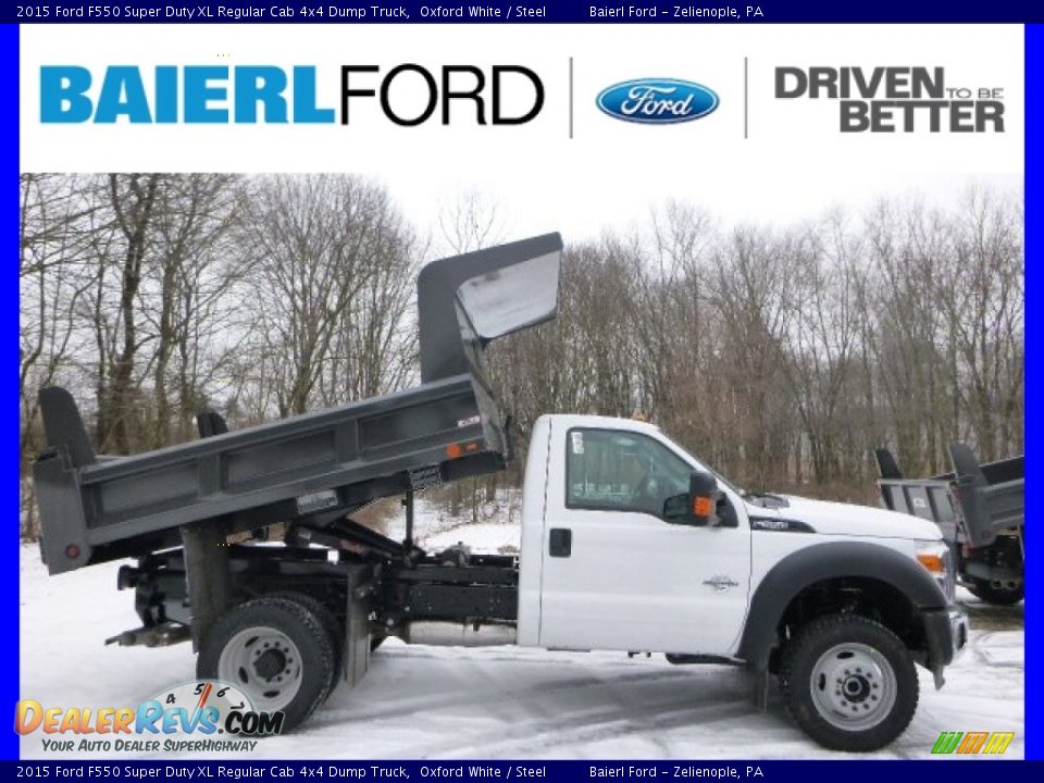 2015 Ford F550 Super Duty XL Regular Cab 4x4 Dump Truck Oxford White / Steel Photo #1