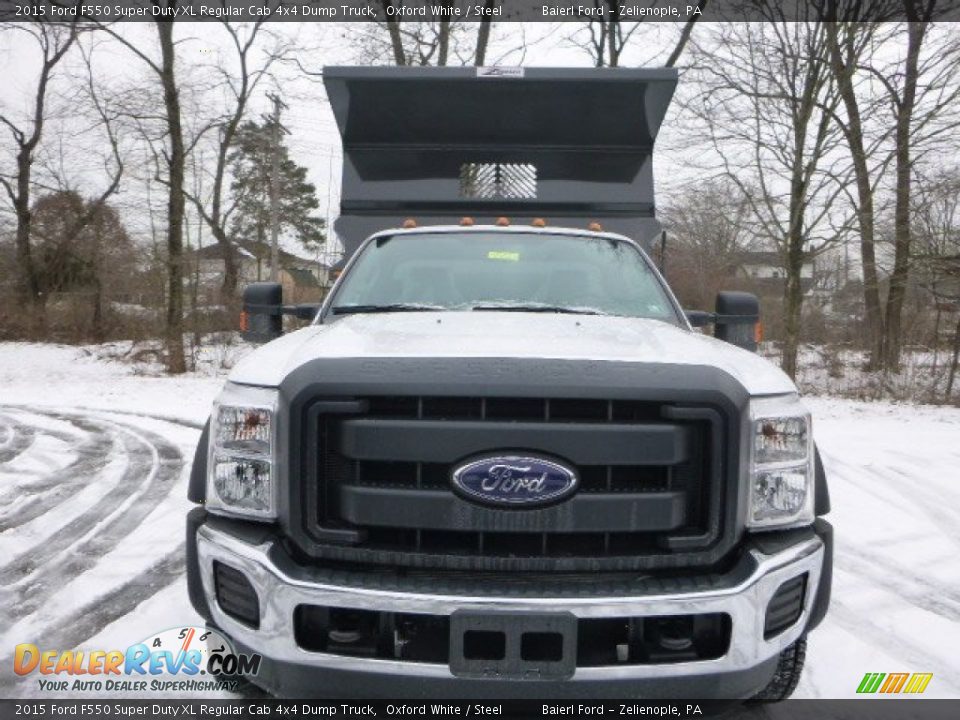 2015 Ford F550 Super Duty XL Regular Cab 4x4 Dump Truck Oxford White / Steel Photo #3