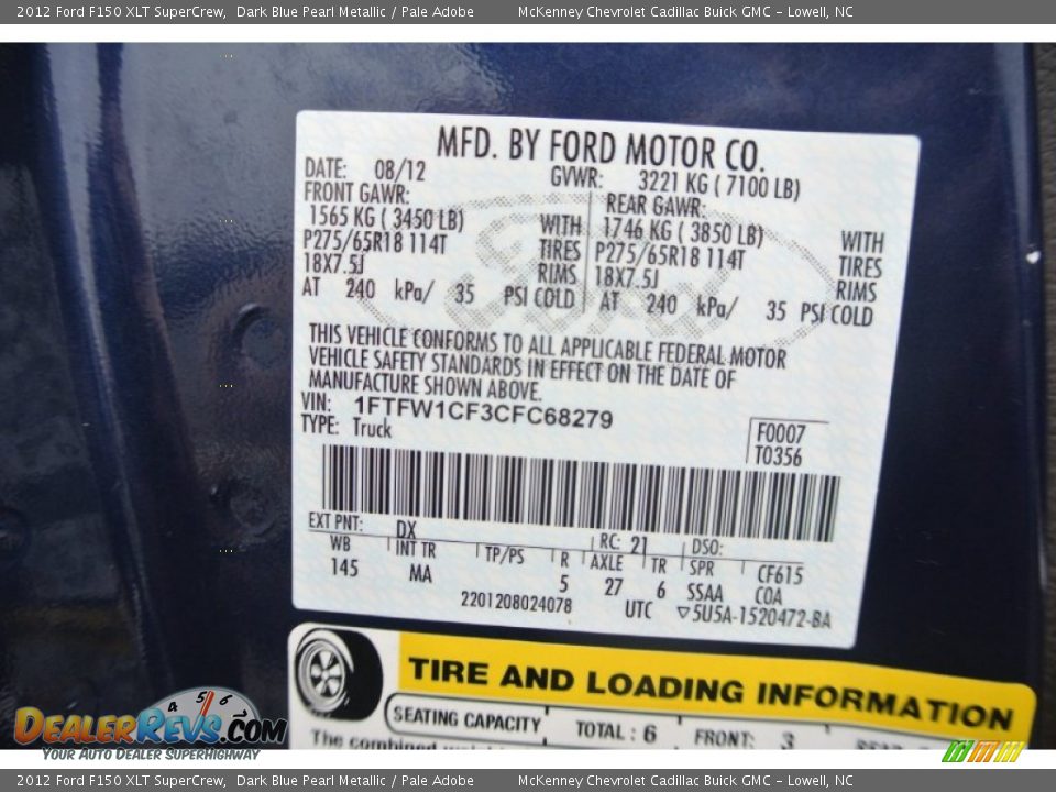2012 Ford F150 XLT SuperCrew Dark Blue Pearl Metallic / Pale Adobe Photo #10