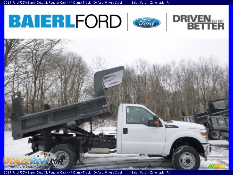 2015 Ford F350 Super Duty XL Regular Cab 4x4 Dump Truck Oxford White / Steel Photo #1
