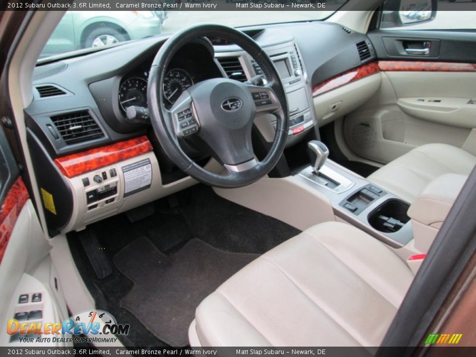 Warm Ivory Interior - 2012 Subaru Outback 3.6R Limited Photo #10