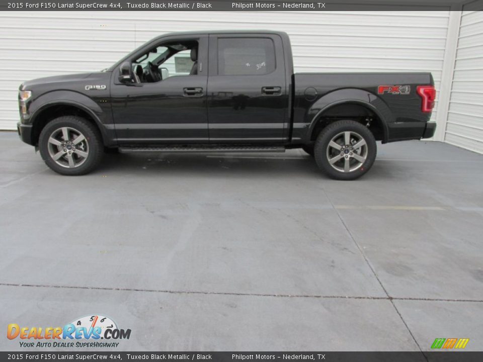 2015 Ford F150 Lariat SuperCrew 4x4 Tuxedo Black Metallic / Black Photo #6