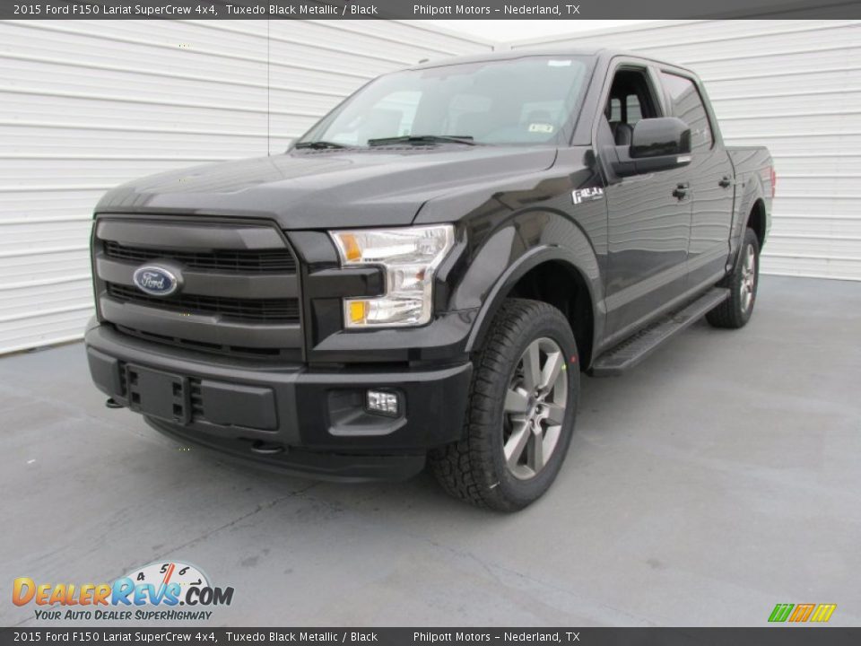 2015 Ford F150 Lariat SuperCrew 4x4 Tuxedo Black Metallic / Black Photo #7