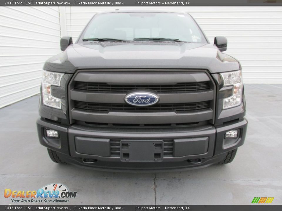 2015 Ford F150 Lariat SuperCrew 4x4 Tuxedo Black Metallic / Black Photo #8