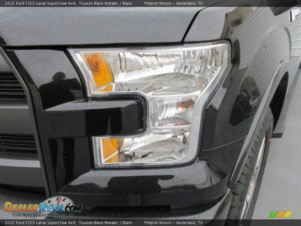 2015 Ford F150 Lariat SuperCrew 4x4 Tuxedo Black Metallic / Black Photo #9