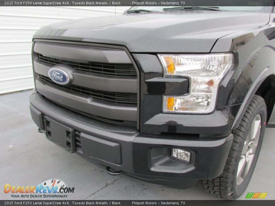 2015 Ford F150 Lariat SuperCrew 4x4 Tuxedo Black Metallic / Black Photo #10