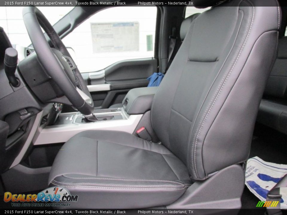 2015 Ford F150 Lariat SuperCrew 4x4 Tuxedo Black Metallic / Black Photo #25