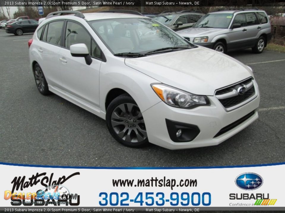 2013 Subaru Impreza 2.0i Sport Premium 5 Door Satin White Pearl / Ivory Photo #1