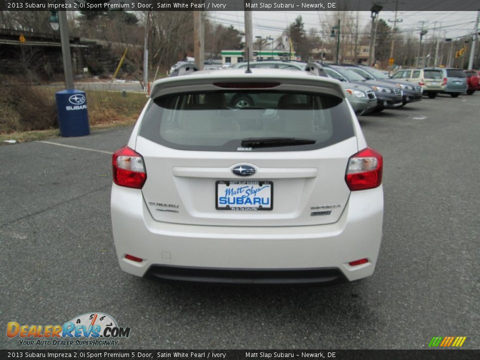 2013 Subaru Impreza 2.0i Sport Premium 5 Door Satin White Pearl / Ivory Photo #7