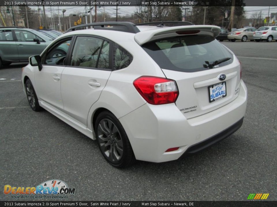 2013 Subaru Impreza 2.0i Sport Premium 5 Door Satin White Pearl / Ivory Photo #8