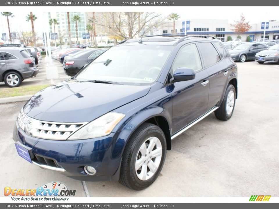2007 Nissan Murano SE AWD Midnight Blue Pearl / Cafe Latte Photo #4