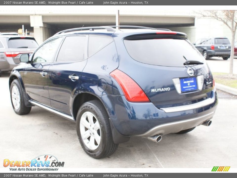 2007 Nissan Murano SE AWD Midnight Blue Pearl / Cafe Latte Photo #6
