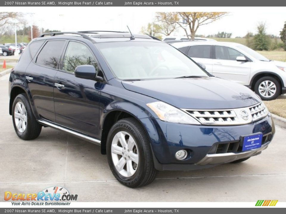 2007 Nissan Murano SE AWD Midnight Blue Pearl / Cafe Latte Photo #10