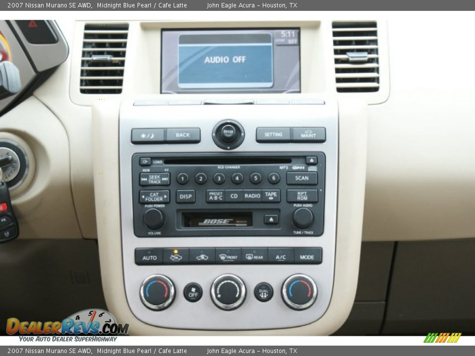 2007 Nissan Murano SE AWD Midnight Blue Pearl / Cafe Latte Photo #27